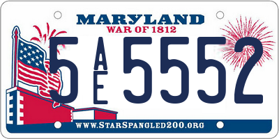 MD license plate 5AE5552