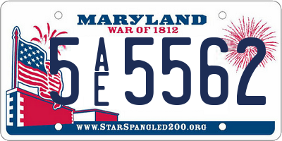 MD license plate 5AE5562