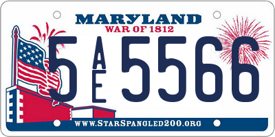 MD license plate 5AE5566