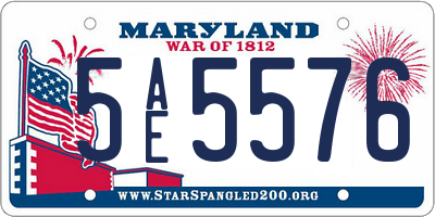 MD license plate 5AE5576