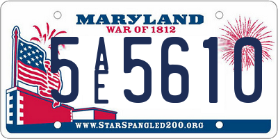 MD license plate 5AE5610