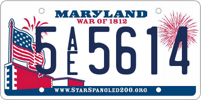 MD license plate 5AE5614
