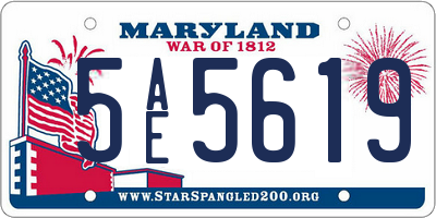 MD license plate 5AE5619