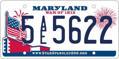 MD license plate 5AE5622