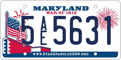 MD license plate 5AE5631