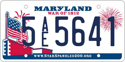 MD license plate 5AE5641