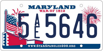 MD license plate 5AE5646