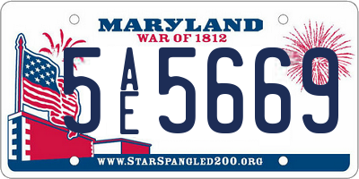 MD license plate 5AE5669