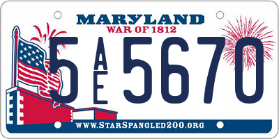 MD license plate 5AE5670