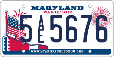MD license plate 5AE5676