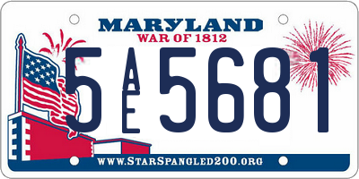 MD license plate 5AE5681