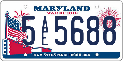 MD license plate 5AE5688