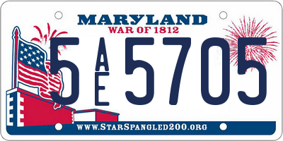 MD license plate 5AE5705
