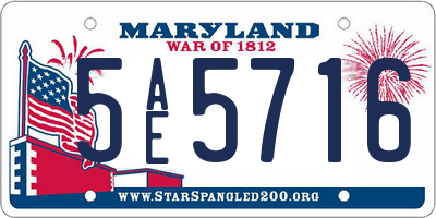 MD license plate 5AE5716