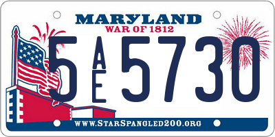 MD license plate 5AE5730