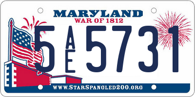 MD license plate 5AE5731