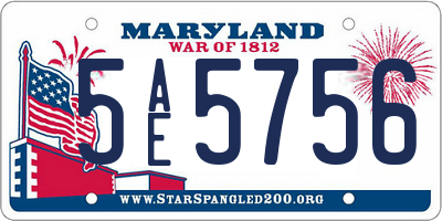 MD license plate 5AE5756