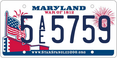 MD license plate 5AE5759