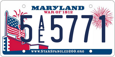 MD license plate 5AE5771
