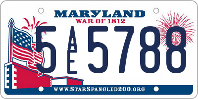 MD license plate 5AE5788