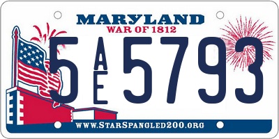 MD license plate 5AE5793