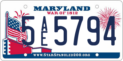 MD license plate 5AE5794