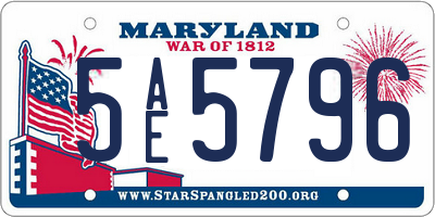 MD license plate 5AE5796