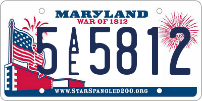 MD license plate 5AE5812