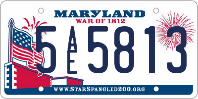 MD license plate 5AE5813