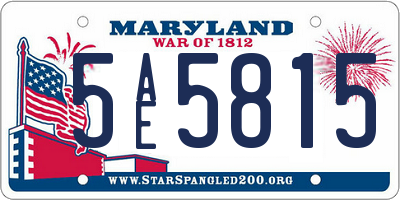 MD license plate 5AE5815