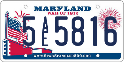 MD license plate 5AE5816