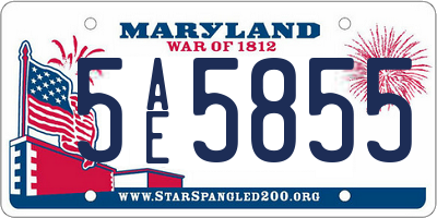 MD license plate 5AE5855
