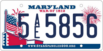 MD license plate 5AE5856