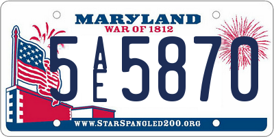 MD license plate 5AE5870
