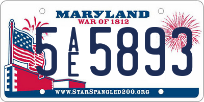 MD license plate 5AE5893