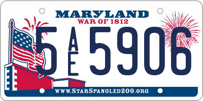MD license plate 5AE5906