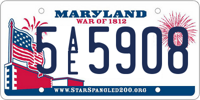 MD license plate 5AE5908