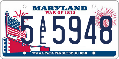 MD license plate 5AE5948