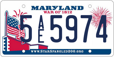 MD license plate 5AE5974
