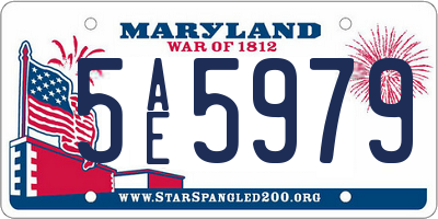 MD license plate 5AE5979