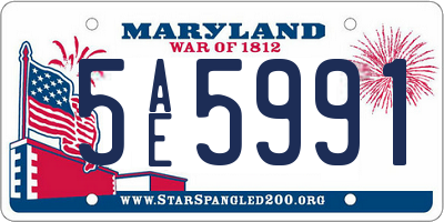 MD license plate 5AE5991