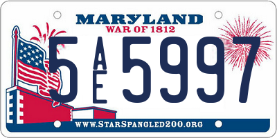 MD license plate 5AE5997