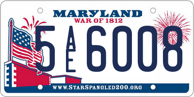 MD license plate 5AE6008