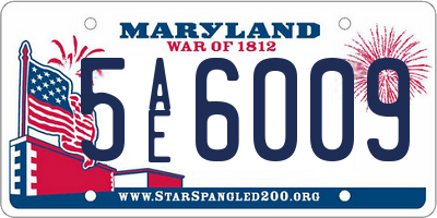 MD license plate 5AE6009