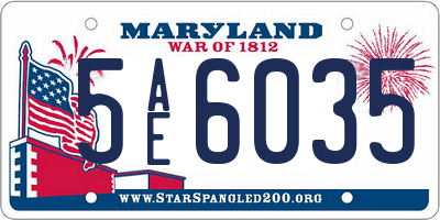 MD license plate 5AE6035
