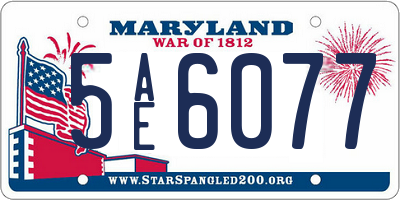 MD license plate 5AE6077