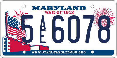 MD license plate 5AE6078
