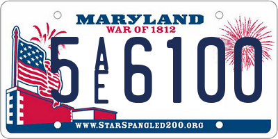 MD license plate 5AE6100
