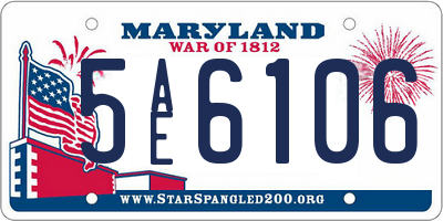 MD license plate 5AE6106