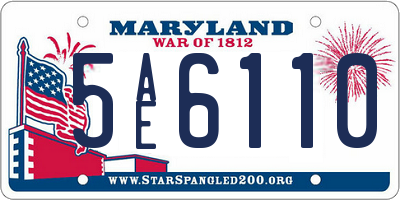 MD license plate 5AE6110